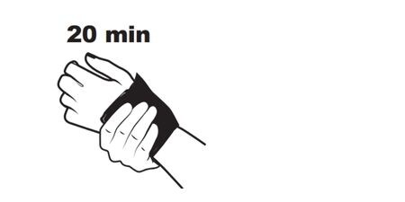 Pols omwikkeld met een kompres
