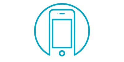 Symbool van een mobiele telefoon
